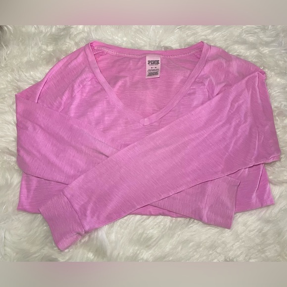 PINK Victoria's Secret Tops - PINK | Women’s Pink Medium V-Neck Soft Long Sleeve Shirt